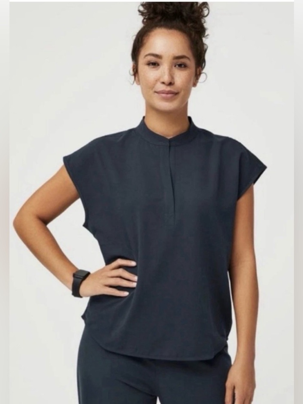 FIGS Women's Rafaela Oversized Scrub Top - Night Sky - Size XL